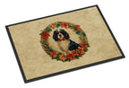 Cavalier Spaniel Christmas Flowers Doormat