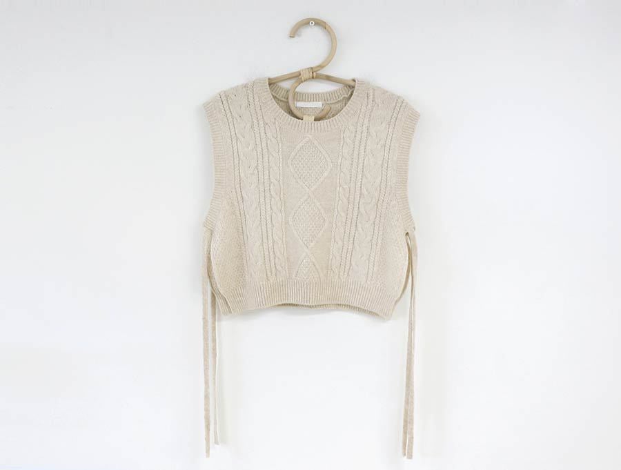 Round Neck Short Knitted Pullover Vest