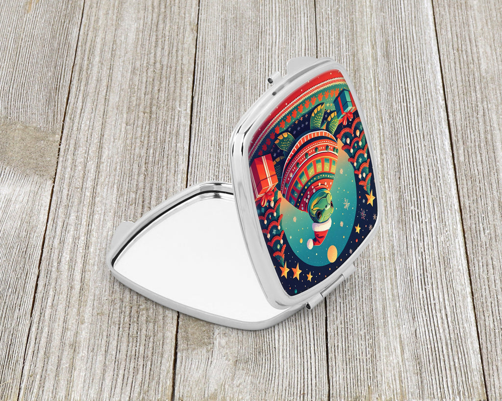 Turtle Christmas Compact Mirror