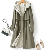 Hooded Women's Straight Trench Coat