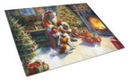 Brittany and Santa Claus Glass Cutting Board