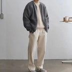 Men's Cozy Zip-Up Funnel Neck Cardigan