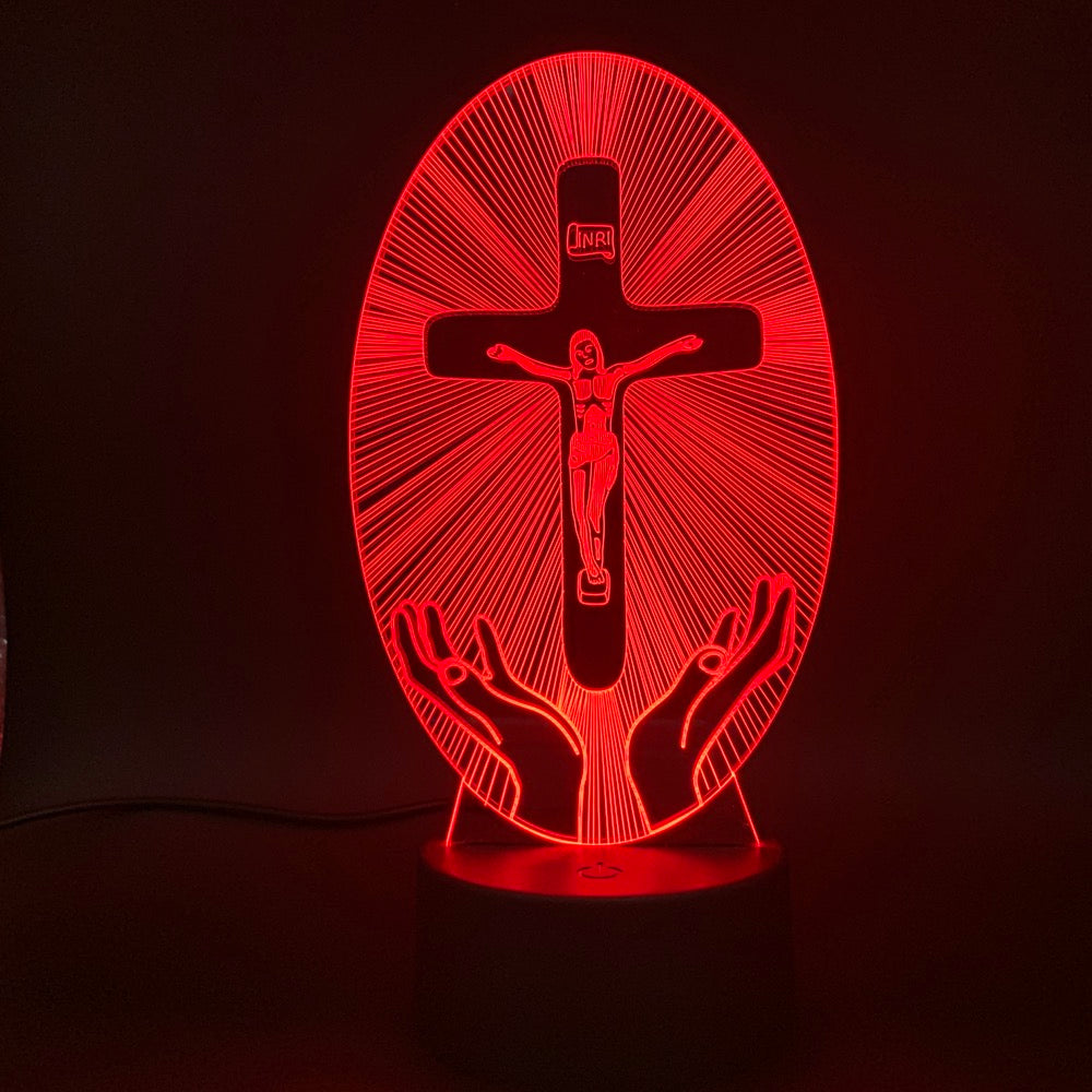 [Duplicate] [Archived] 3D Acrylic Christian Cross Night Light - USB Powered | Christian Home Decor