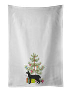 Black Cornish Rex Cat Christmas Kitchen Towel Set of 2