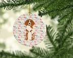 Merry Christmas Brittany Spaniel Ceramic Ornament