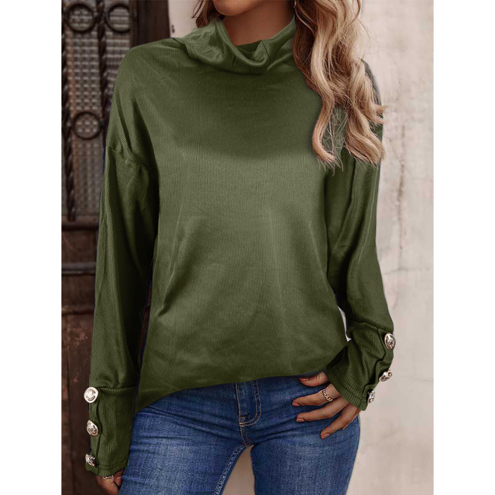 High Button Top Women's Sweater - European & American Style