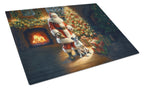Boxer and Santa Claus Glass Cutting Board