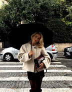 Solid Color One-Button Woolen Jacket
