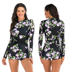 One-Piece Long Sleeve Swimsuit for Diving and Surfing