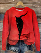 Women's Printed Loose Round Neck Sweater