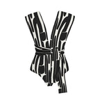 2023 Women's Black and White Striped Swimsuit