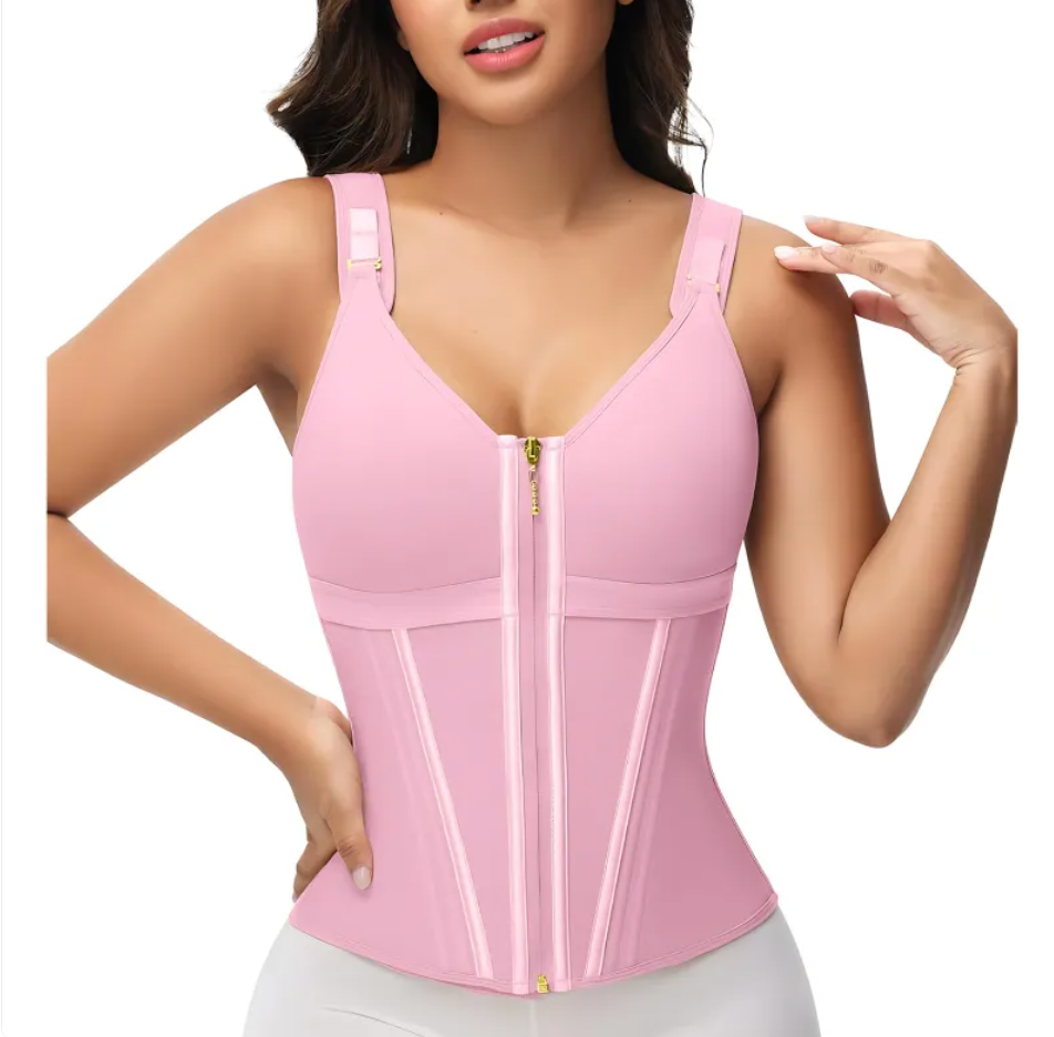 Mesh Waist Slimming Three-Breasted Corset