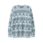 American Retro Color-Contrast Knitted Sweater