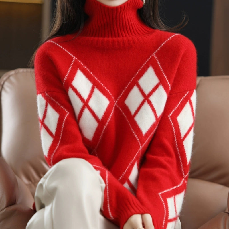 Warm Knitted Turtleneck Pullover Sweater for Women | Streetwear
