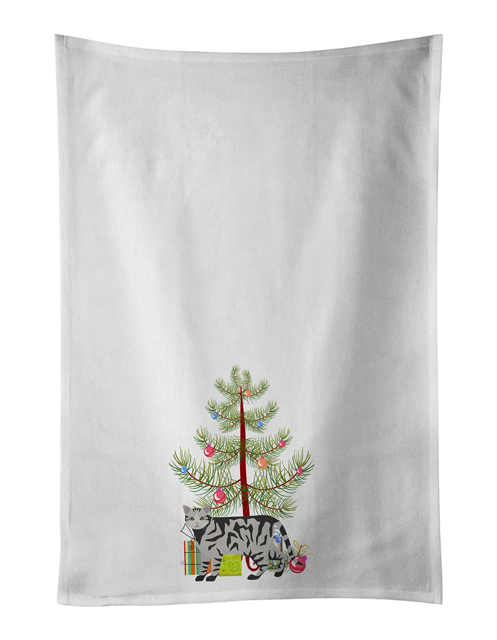 European Shorthair Cat Christmas Kitchen Towel Set of 2