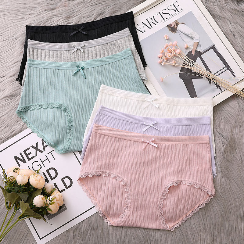 Lace Trim Triangle Panties for Girls