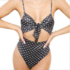 Floral Tie-Front Cutout One-Piece Swimsuit