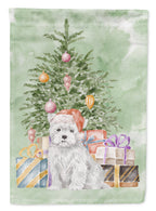 West Highland White Terrier Puppy Christmas Presents and Tree Garden Flag