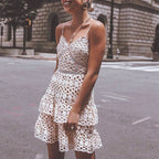 Lace-Trimmed Vacation Dress with Spaghetti Straps