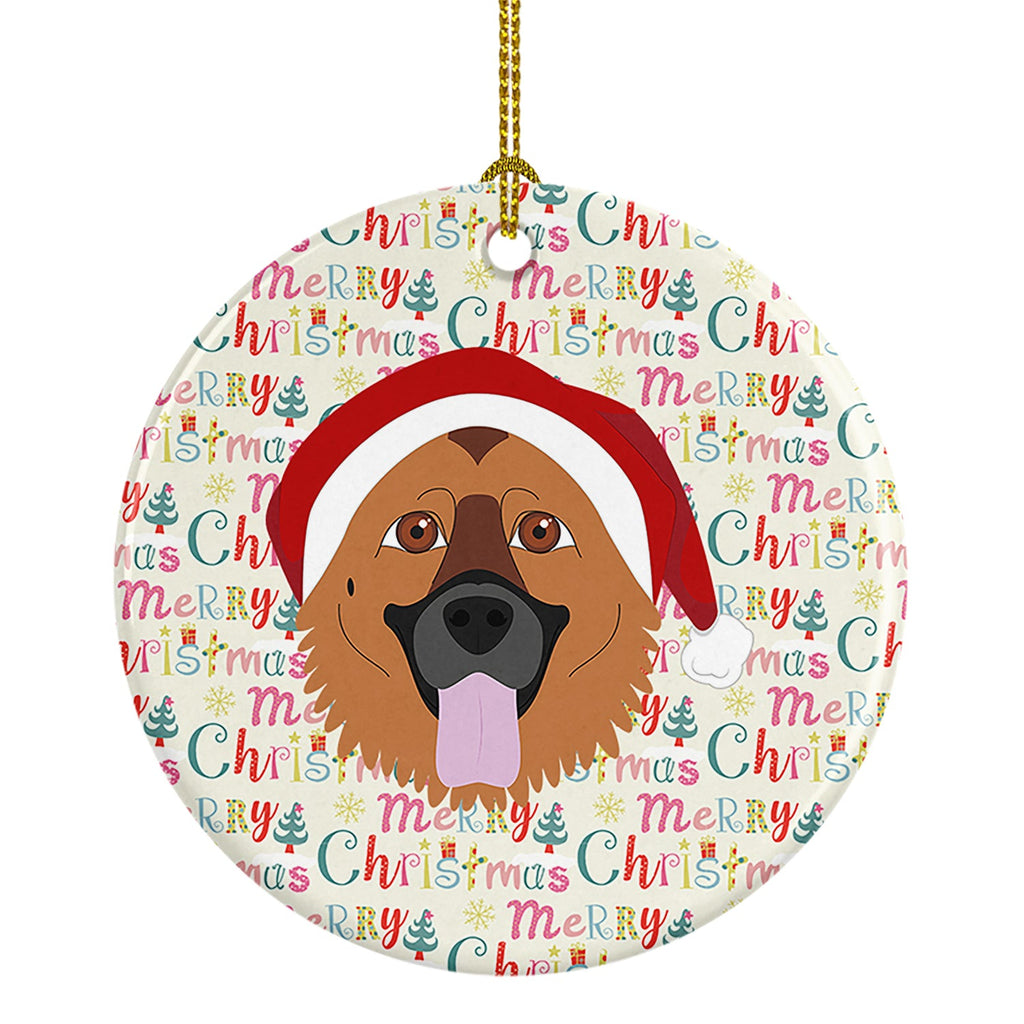 German Shepherd Merry Christmas Ceramic Ornament