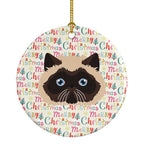 Colorpoint Persian Hymalayan Cat Christmas Ceramic Ornament