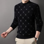 Luxury Men's Velvet Scarf with Cross Letter Collar