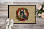 Australian Cattle Dog Christmas Flowers Doormat
