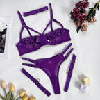Fashionable Lace-Up Lingerie Set with Complex Design