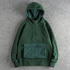 Men's Heavy Double Polar Fleece Half-Neck Hoodie | Streetwear