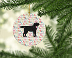 Black Labrador Retriever Merry Christmas Ceramic Ornament