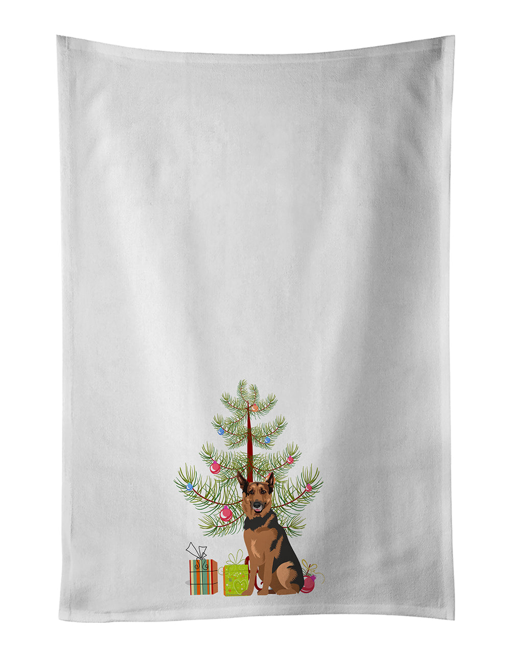 German Shepherd Red Sable Christmas Kitchen Towel Set of 2