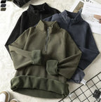 Fashion Stand-collar Fleece Long Sleeve Sweatshirt Winter Warm | Streetwear