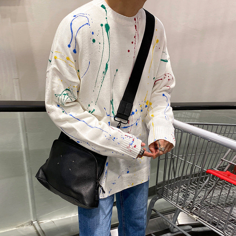 Graffiti Sweater with Loose Trendy Design