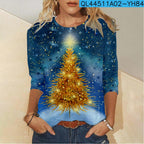 Creative Christmas 3D Printed Long Sleeve T-shirt | Streetwear