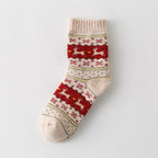 Thick Rabbit Wool Socks for Winter with Christmas Design