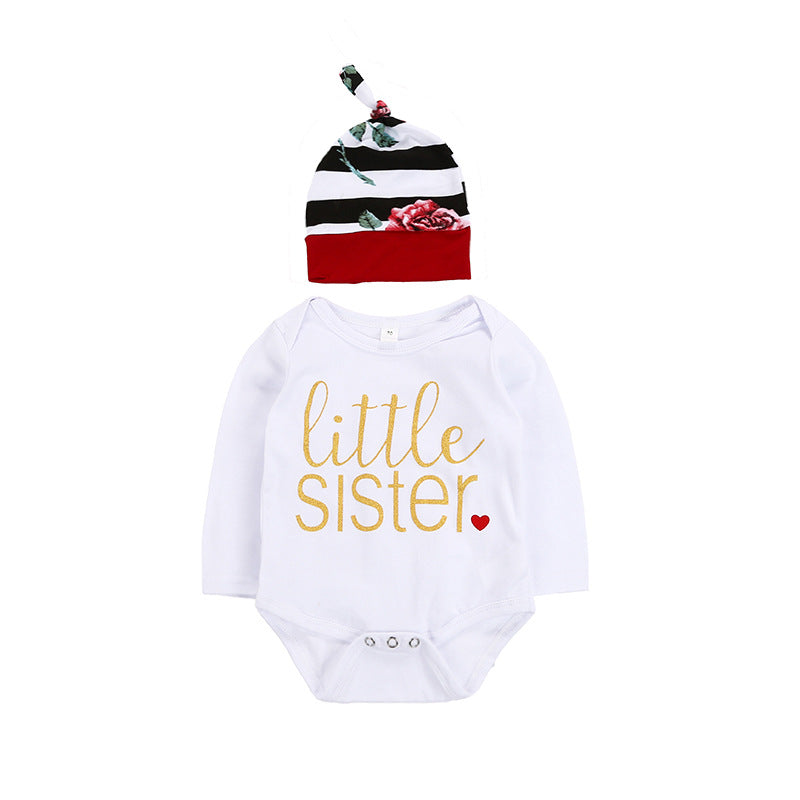 Baby 3-Piece Set: Long Sleeve Bodysuit, Pants, Hat
