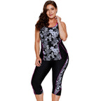 Plus Size Printed Bikini Swimwear with Capris