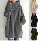 Women's Fuzzy Full-Zip Sport Hoodie Sweatshirt | Streetwear