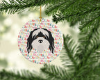 Tibetan Terrier Merry Christmas Ceramic Ornament