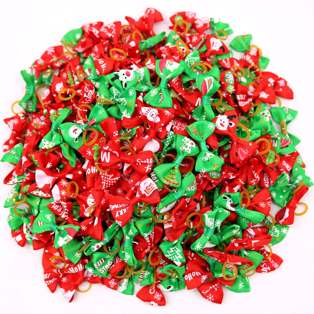 Christmas Pet Head Flower Bow for Dogs and Cats