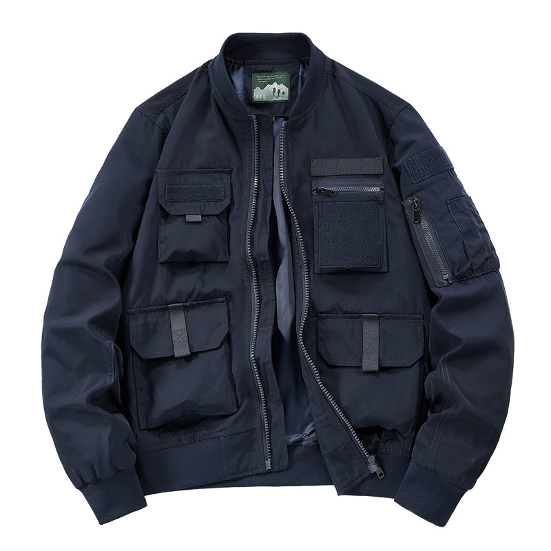 Men's Multifunctional Military Jacket with Large Pockets