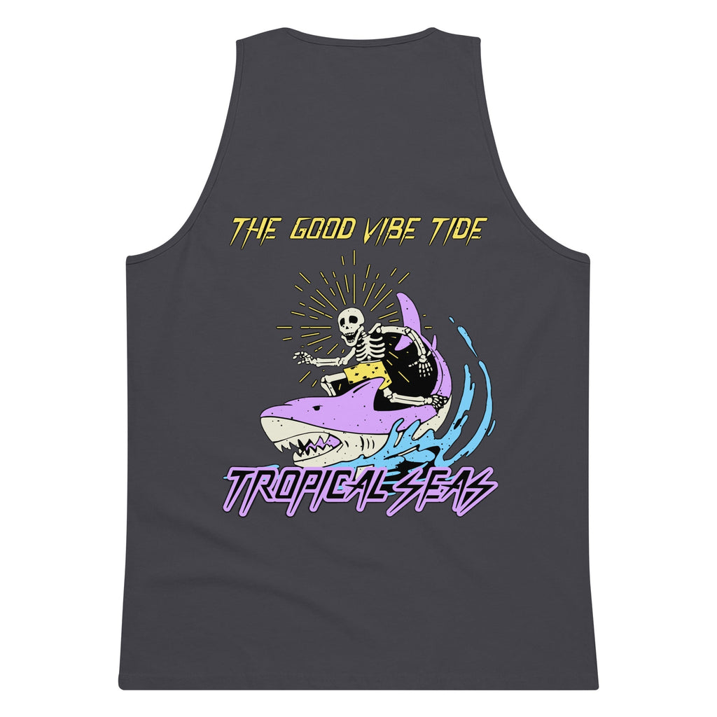 Men’s Premium Cartoon Shark Surfer Tank Top