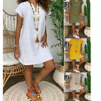 Women's Short Sleeve V-Neck Dress for Autumn/Summer