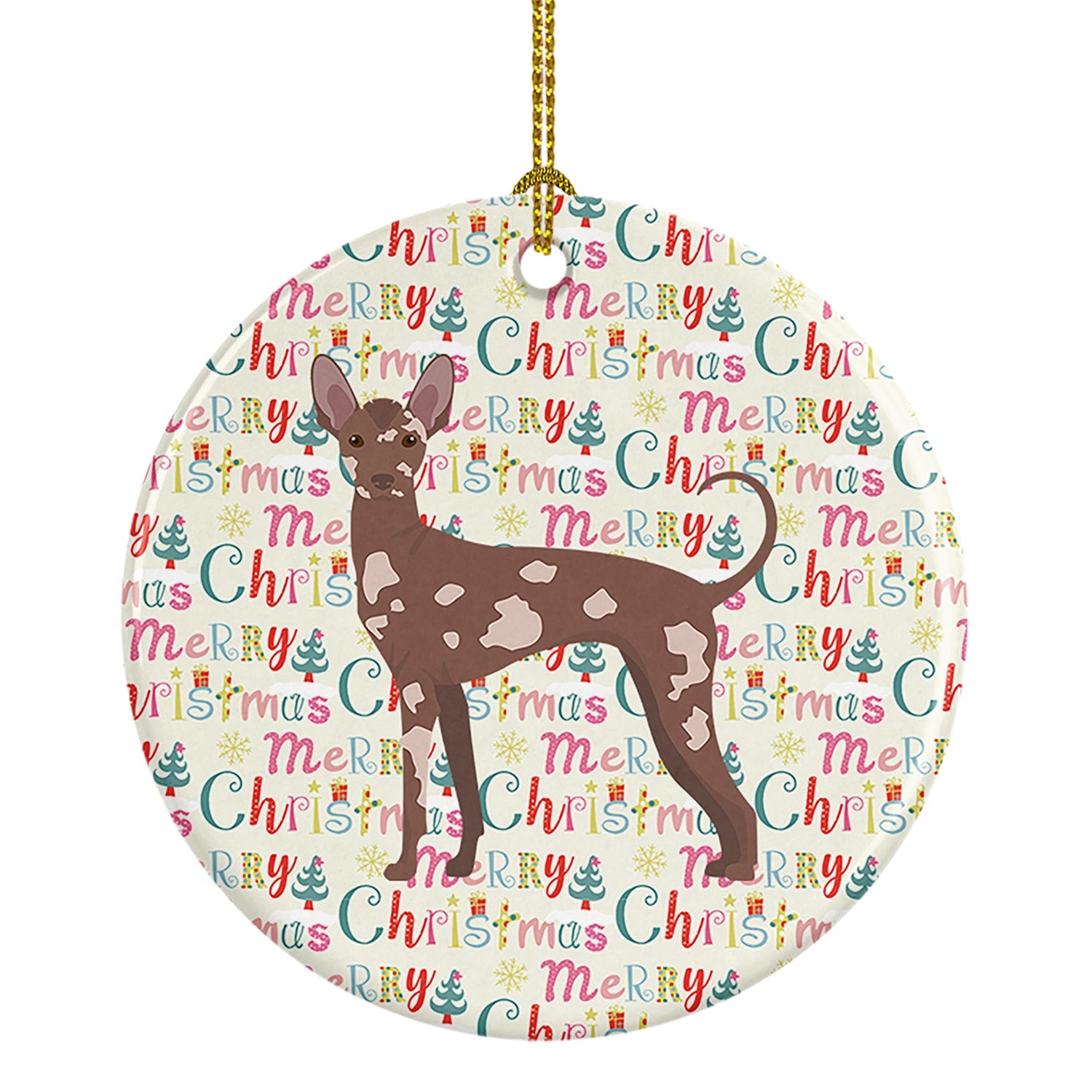 Mexican Hairless Dog #2 Merry Christmas Ceramic Ornament