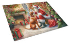 Vizsla and Santa Claus Glass Cutting Board