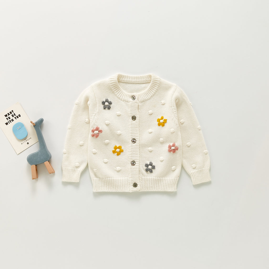 Knitted Cotton Cardigan Coat for Infants