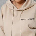 Roman Numeral Printed Hoodie for Women | Streetwear