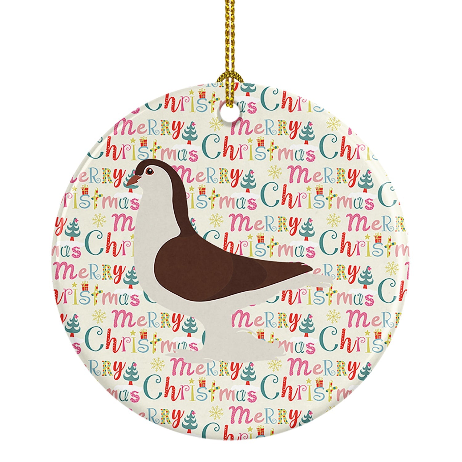 Large Pigeon Christmas Ceramic Ornament