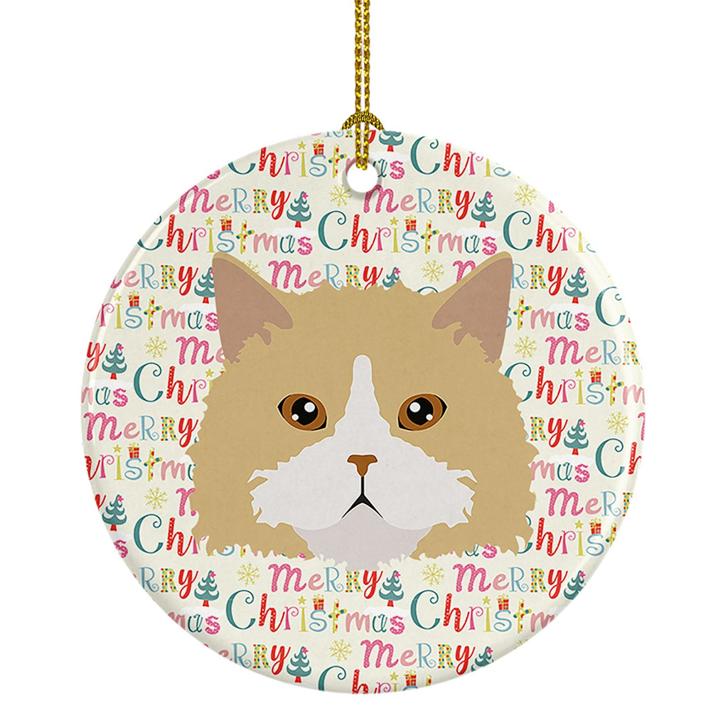 Oregon Rex Cat Christmas Ceramic Ornament