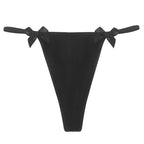 Women's Bowknot Low Waist Thong with Metal Chain